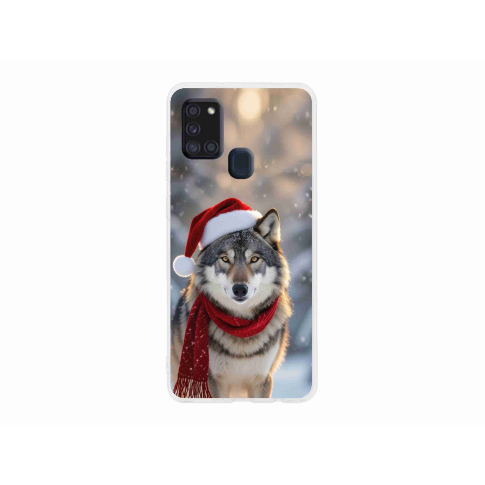 Gelový kryt mmCase na Samsung Galaxy A21s - vánoční vlk