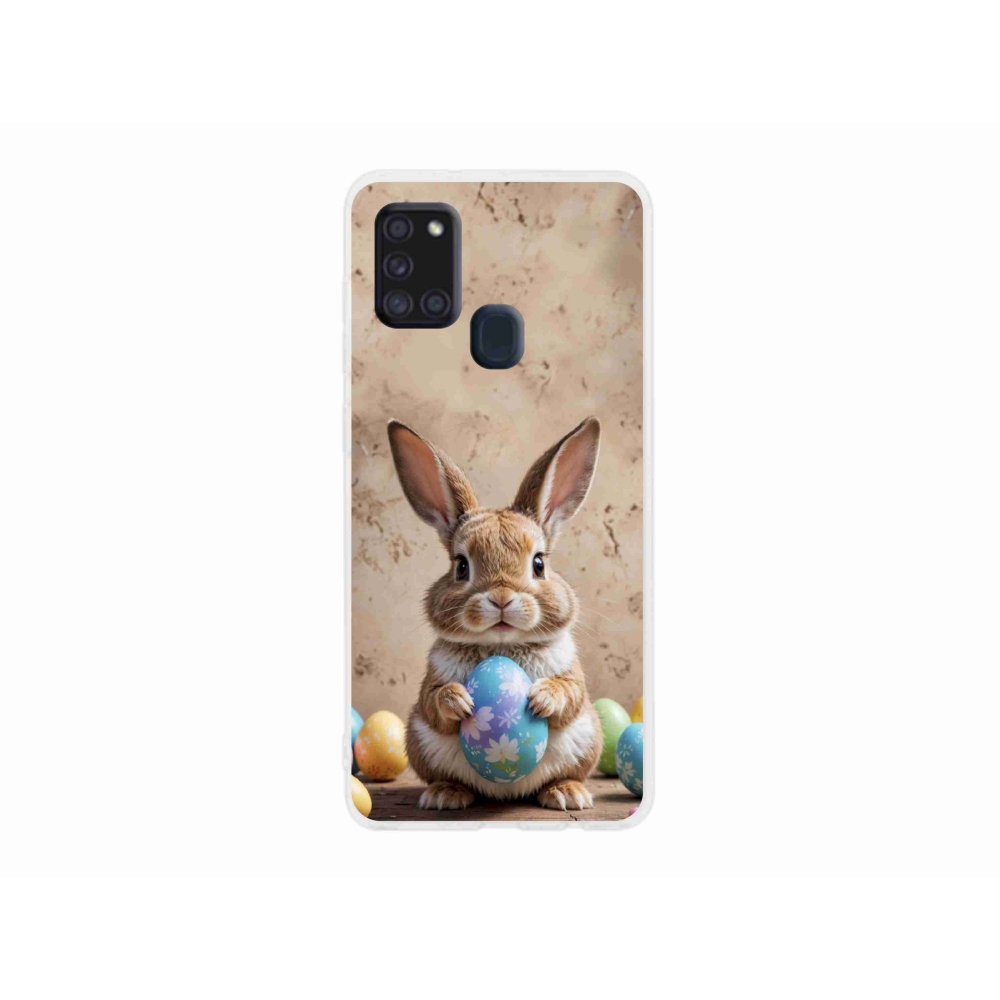 Gelový kryt mmCase na Samsung Galaxy A21s - velikonoční králíček
