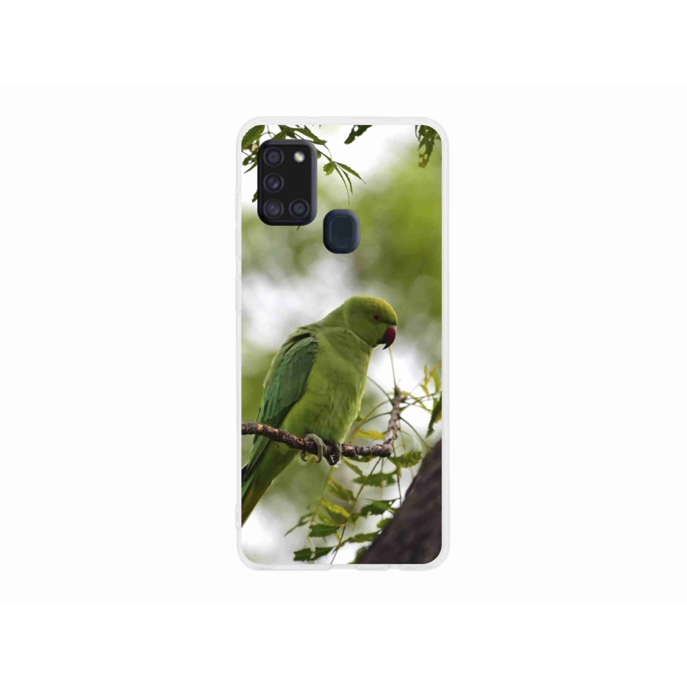 Gelový kryt mmCase na Samsung Galaxy A21s - zelený papoušek