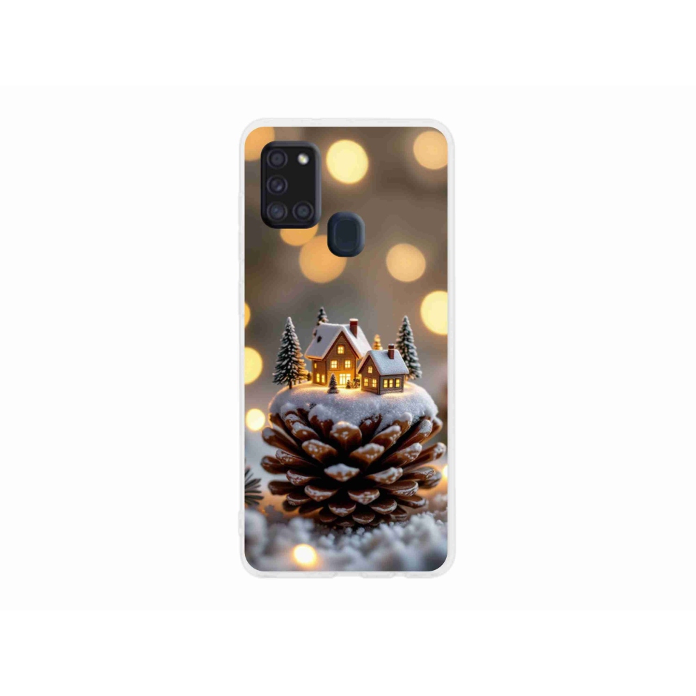 Gelový kryt mmCase na Samsung Galaxy A21s - zimní vesnička