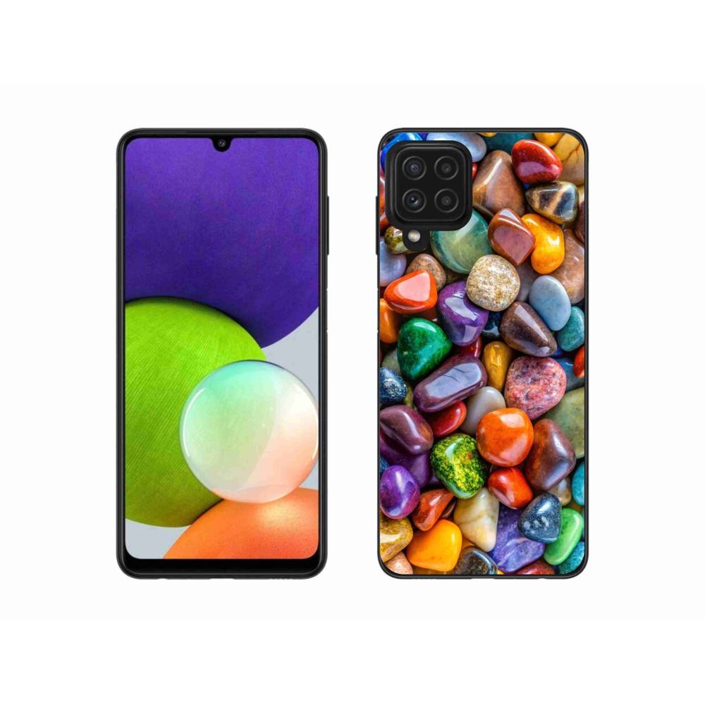 Gelový kryt mmCase na Samsung Galaxy A22 4G - barevné kamínky