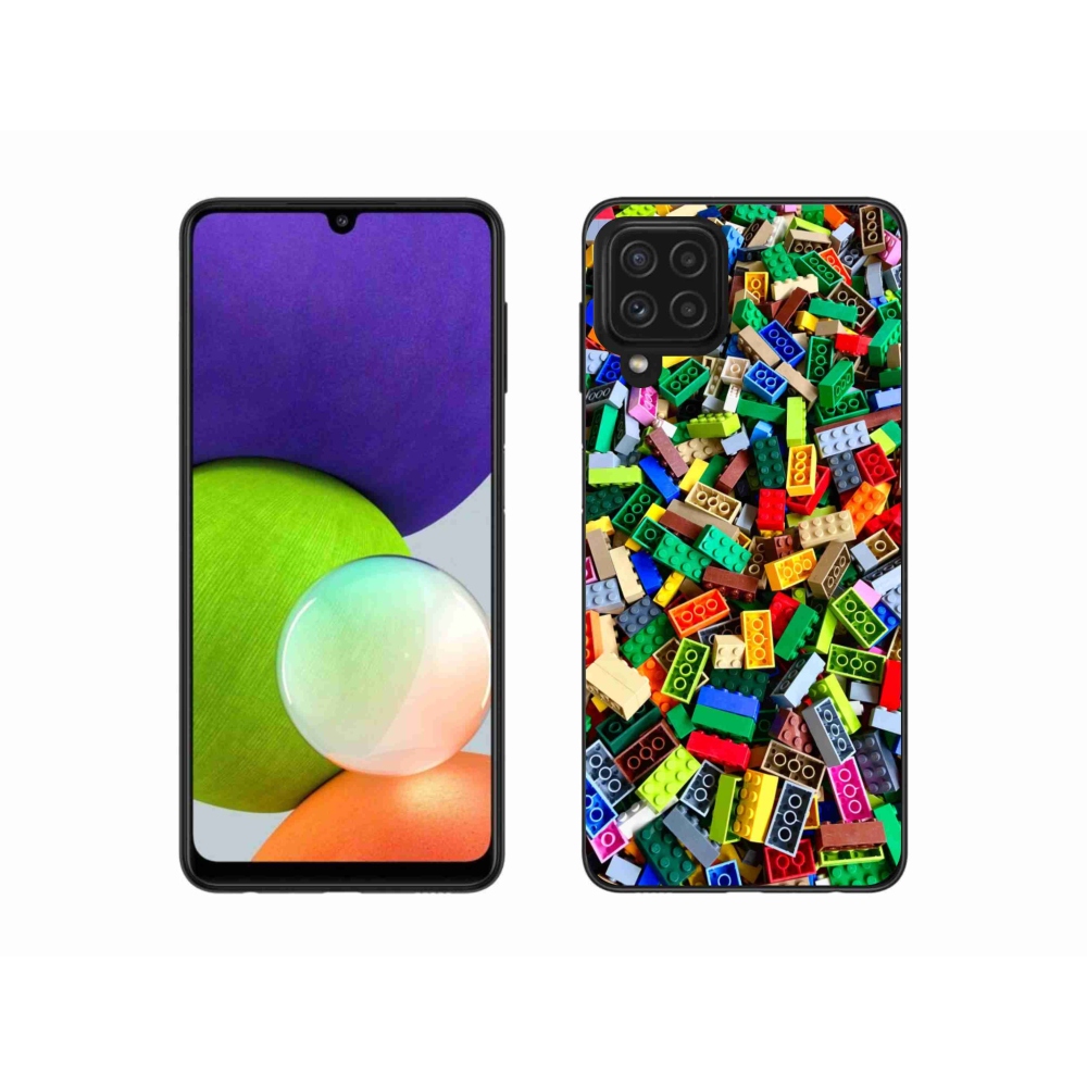Gelový kryt mmCase na Samsung Galaxy A22 4G - barevné stavební kostky