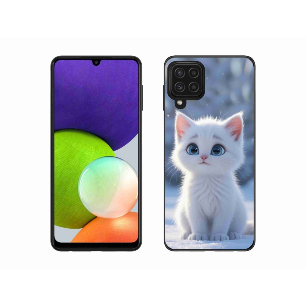Gelový kryt mmCase na Samsung Galaxy A22 4G - bílé kotě 3