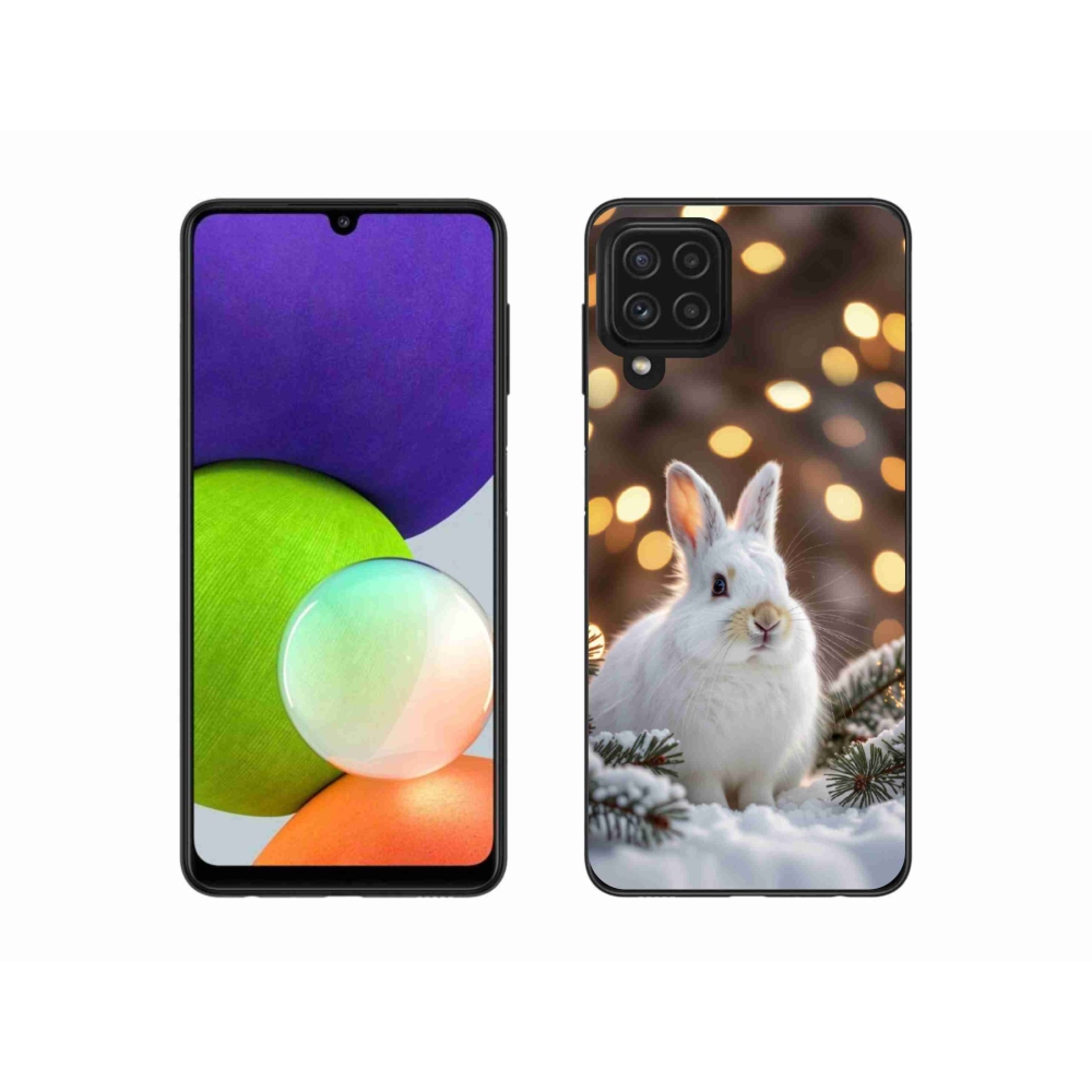 Gelový kryt mmCase na Samsung Galaxy A22 4G - bílý zajíc