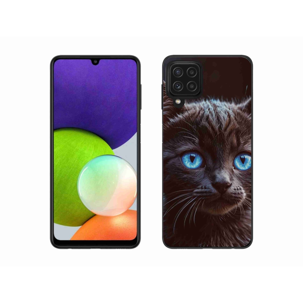 Gelový kryt mmCase na Samsung Galaxy A22 4G - černé kotě 2