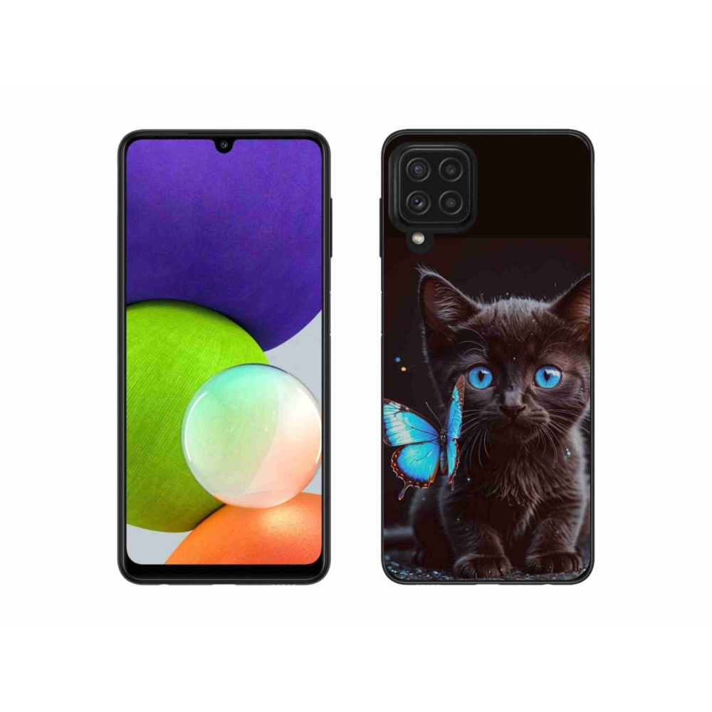 Gelový kryt mmCase na Samsung Galaxy A22 4G - černé kotě 3