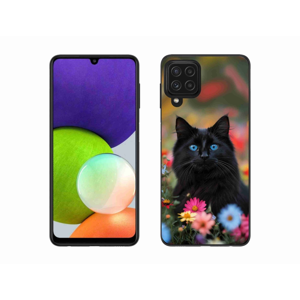Gelový kryt mmCase na Samsung Galaxy A22 4G - černé kotě 4