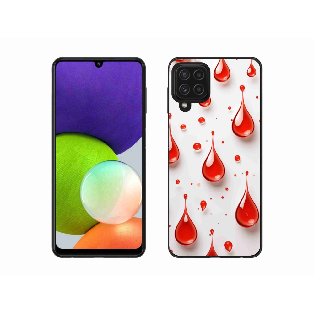 Gelový kryt mmCase na Samsung Galaxy A22 4G - červené kapky