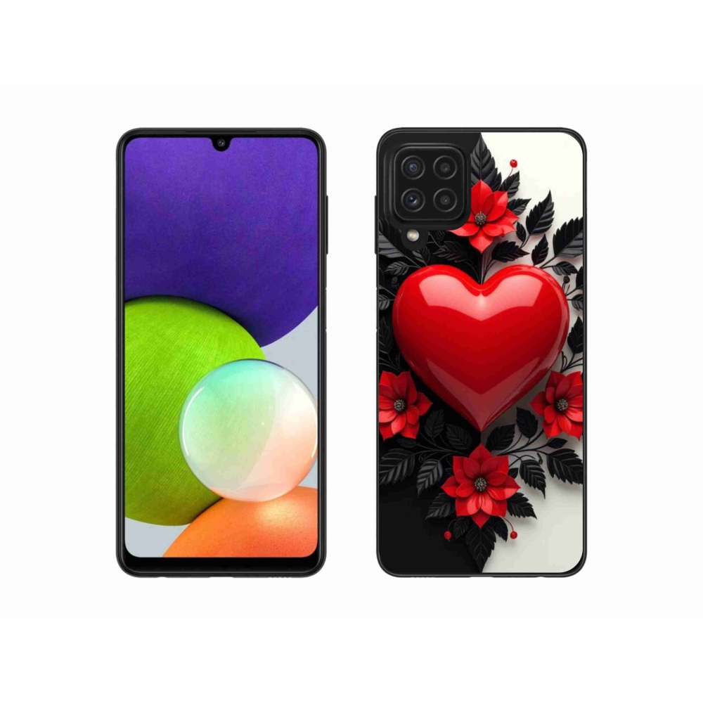Gelový kryt mmCase na Samsung Galaxy A22 4G - červené srdce