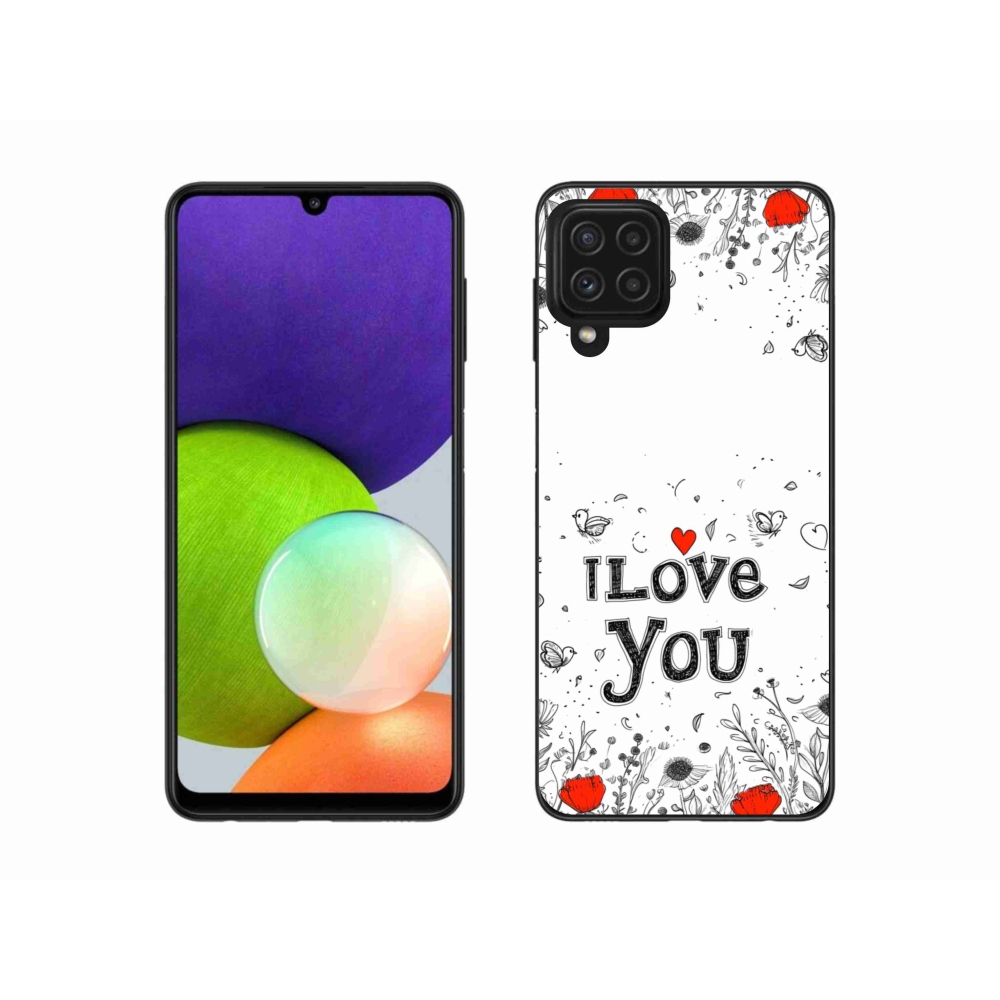 Gelový kryt mmCase na Samsung Galaxy A22 4G - I love you bílé pozadí