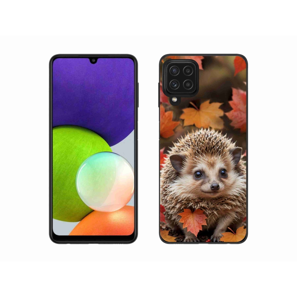 Gelový kryt mmCase na Samsung Galaxy A22 4G - ježek v listí