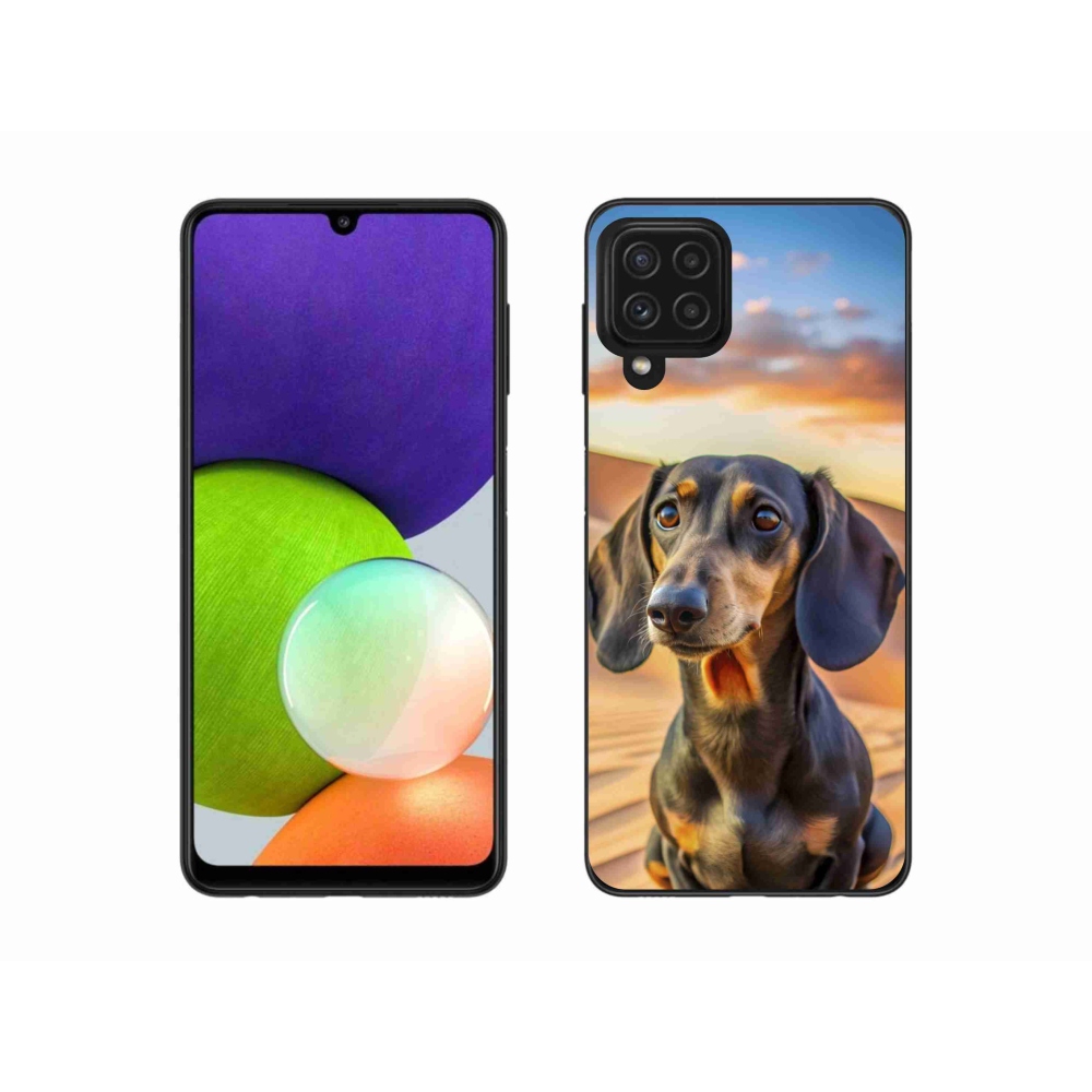 Gelový kryt mmCase na Samsung Galaxy A22 4G - jezevčík 3 