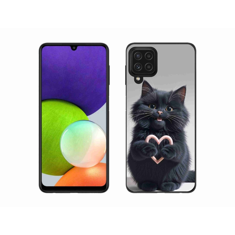 Gelový kryt mmCase na Samsung Galaxy A22 4G - kočičí láska 3