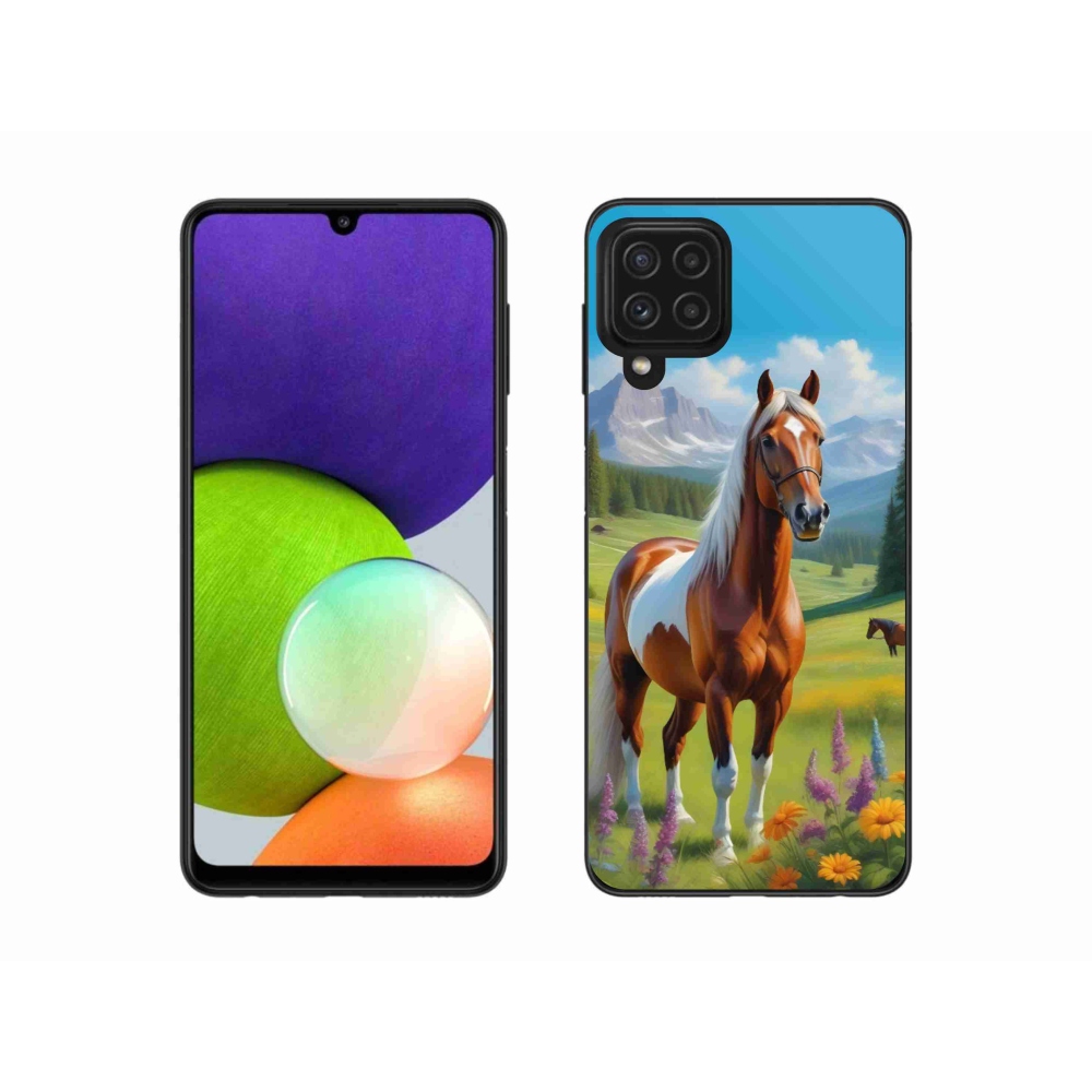 Gelový kryt mmCase na Samsung Galaxy A22 4G - kůň na louce