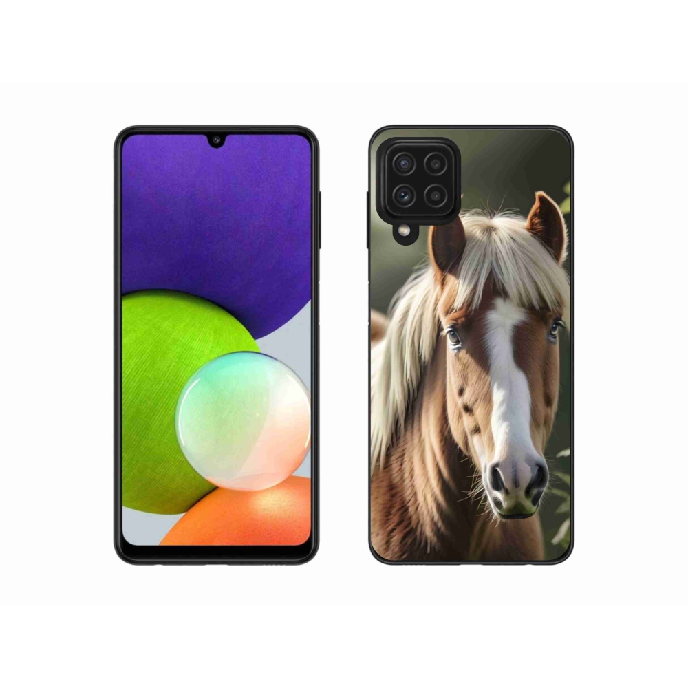 Gelový kryt mmCase na Samsung Galaxy A22 4G - kůň se světlou hřívou