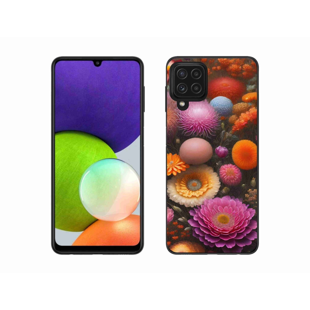 Gelový kryt mmCase na Samsung Galaxy A22 4G - květinová kompozice