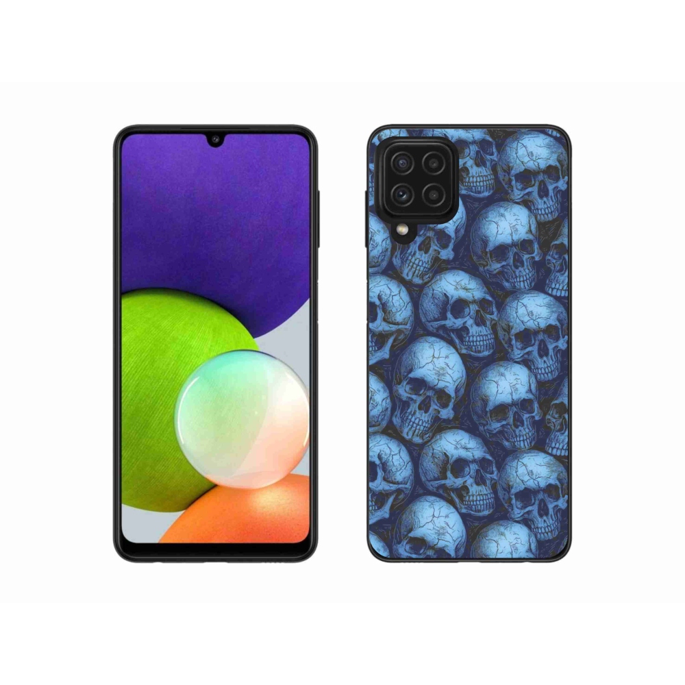 Gelový kryt mmCase na Samsung Galaxy A22 4G - lebky