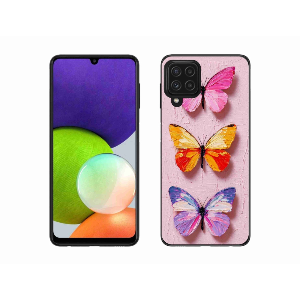 Gelový kryt mmCase na Samsung Galaxy A22 4G - motýlí trojice