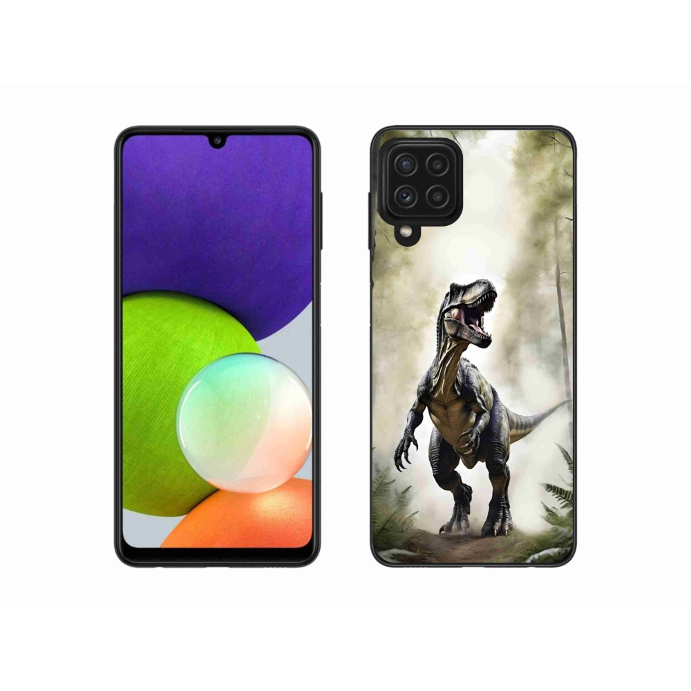 Gelový kryt mmCase na Samsung Galaxy A22 4G - naštvaný T-Rex