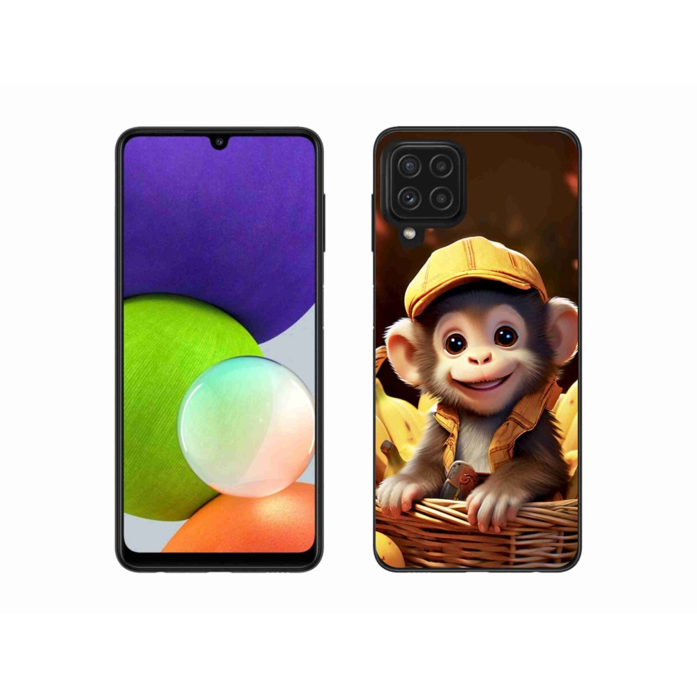 Gelový kryt mmCase na Samsung Galaxy A22 4G - opice v košíku