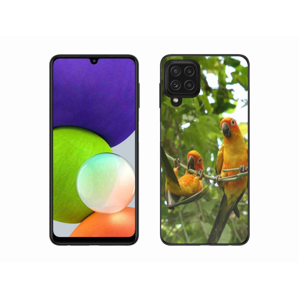 Gelový kryt mmCase na Samsung Galaxy A22 4G - papoušci aratingy