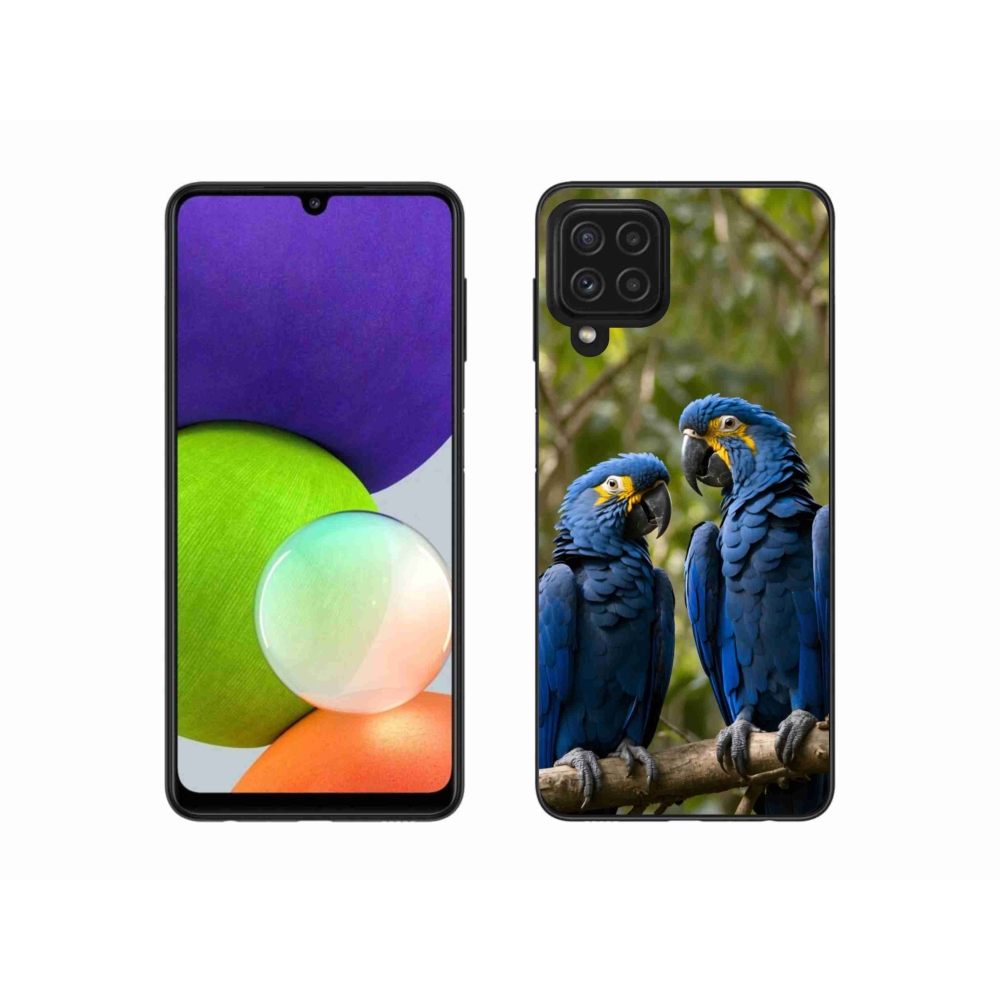 Gelový kryt mmCase na Samsung Galaxy A22 4G - papouščí duo
