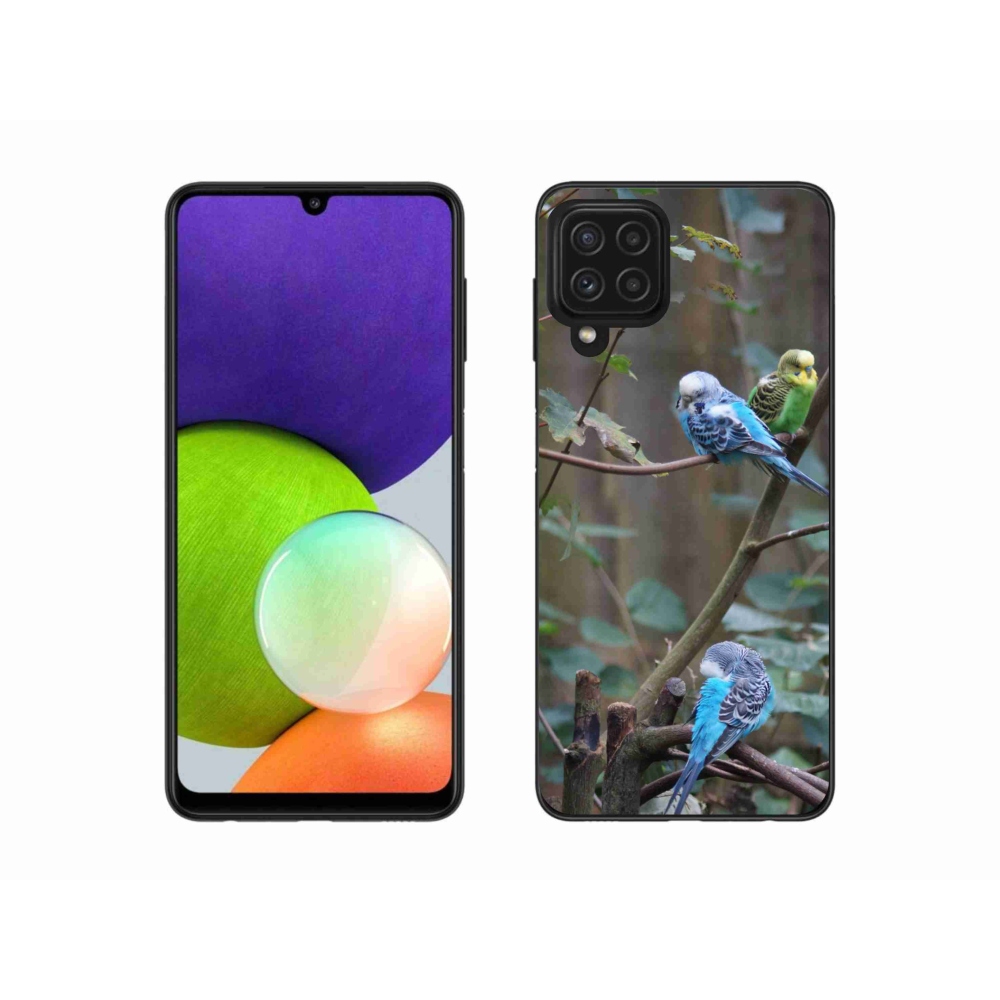 Gelový kryt mmCase na Samsung Galaxy A22 4G - papoušci na větvi