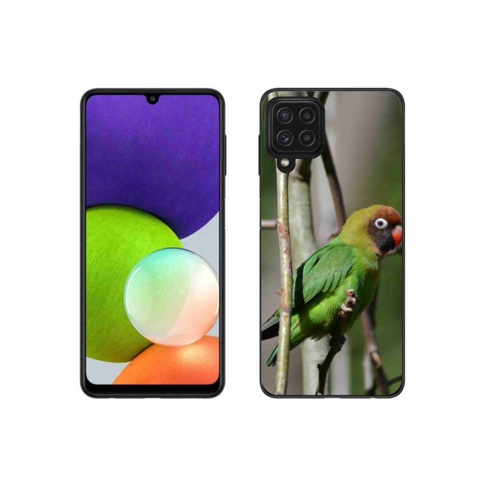 Gelový kryt mmCase na Samsung Galaxy A22 4G - papoušek agapornis