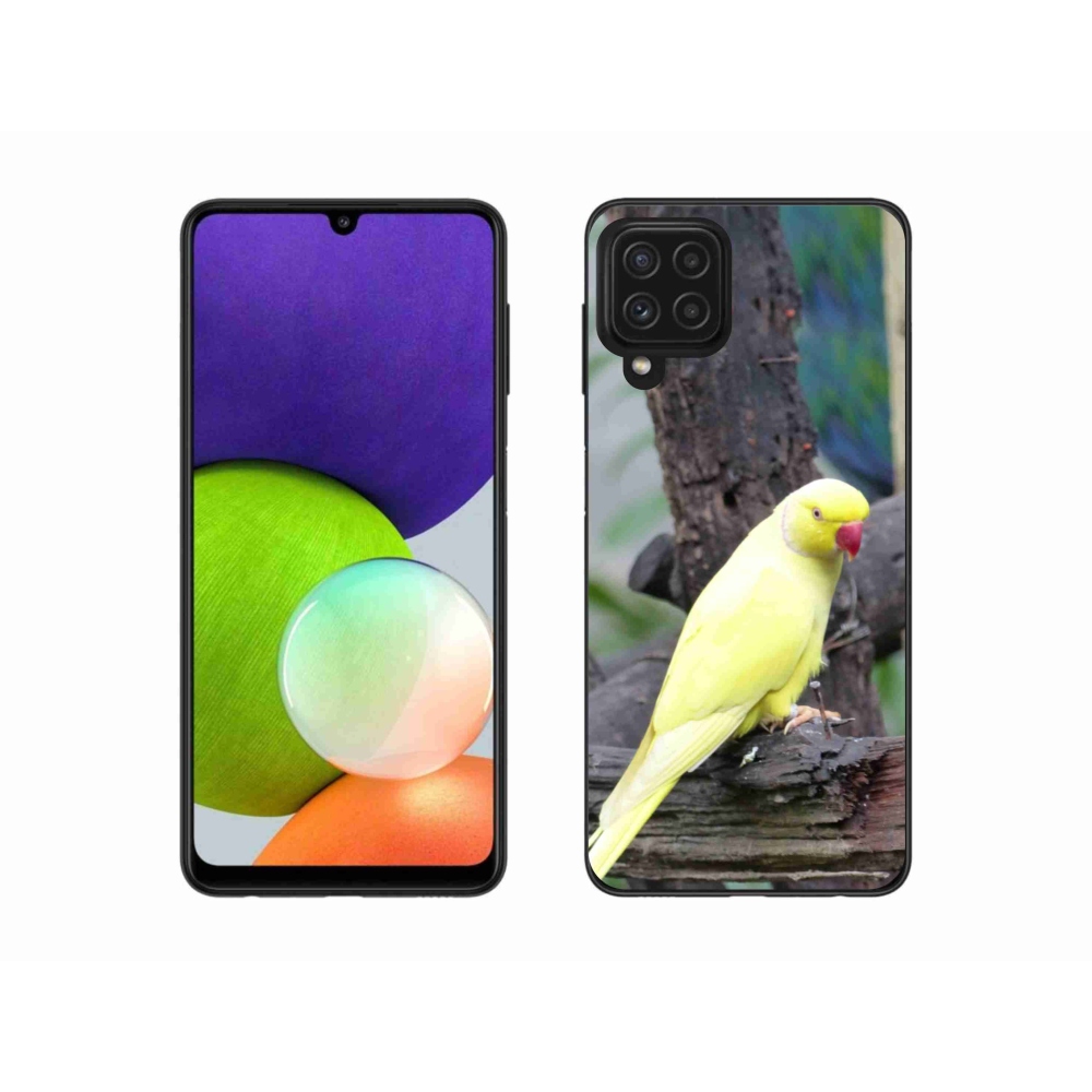 Gelový kryt mmCase na Samsung Galaxy A22 4G - papoušek alexandr žlutý