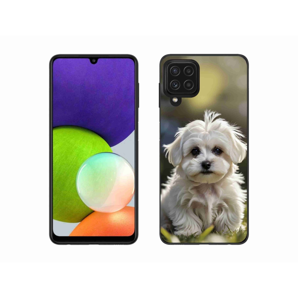 Gelový kryt mmCase na Samsung Galaxy A22 4G - roztomilý maltézský psík