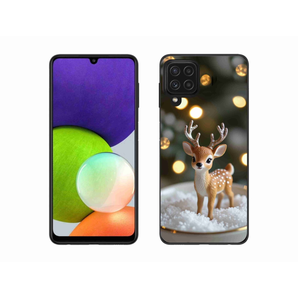 Gelový kryt mmCase na Samsung Galaxy A22 4G - roztomilý vánoční jelen
