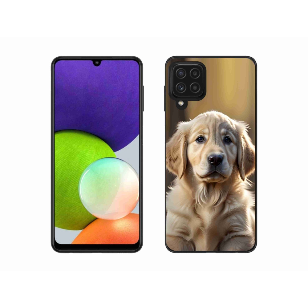 Gelový kryt mmCase na Samsung Galaxy A22 4G - roztomilý zlatý retrívr