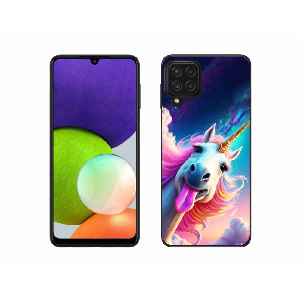 Gelový kryt mmCase na Samsung Galaxy A22 4G - šílený jednorožec
