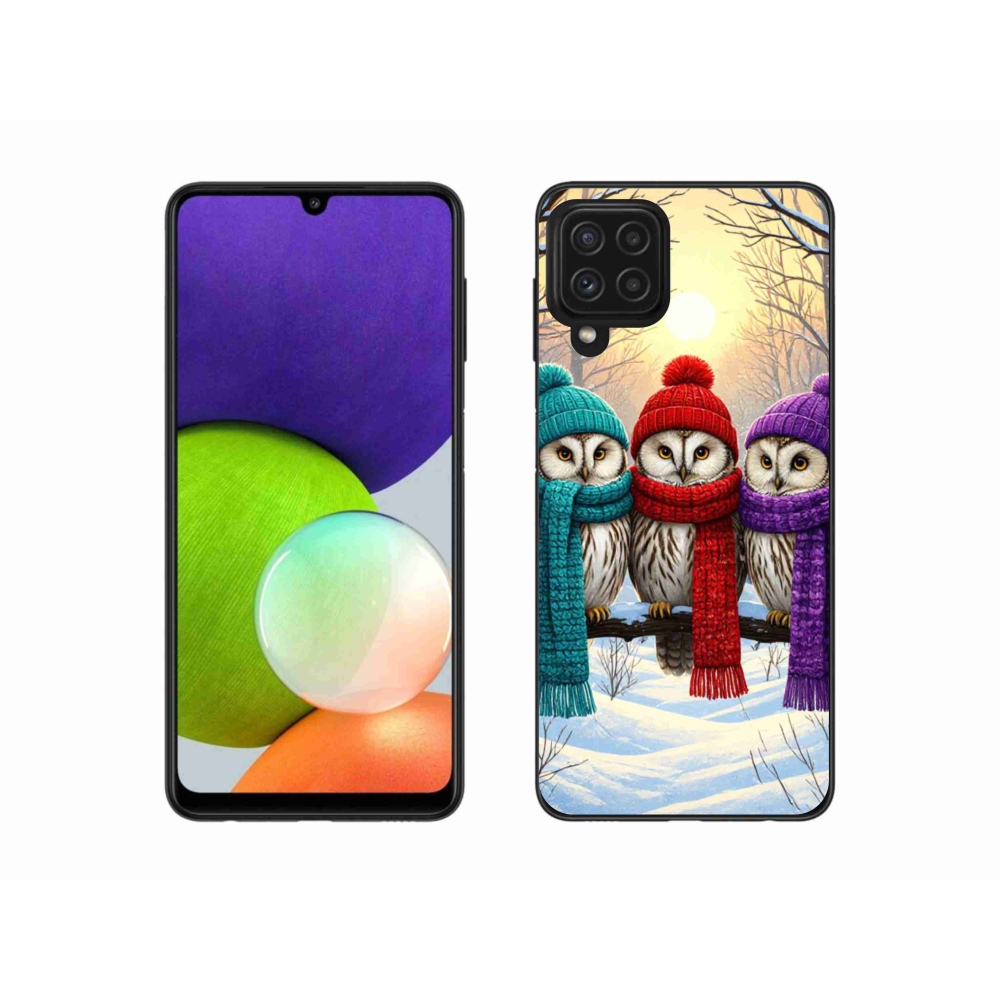 Gelový kryt mmCase na Samsung Galaxy A22 4G - soví přátelé