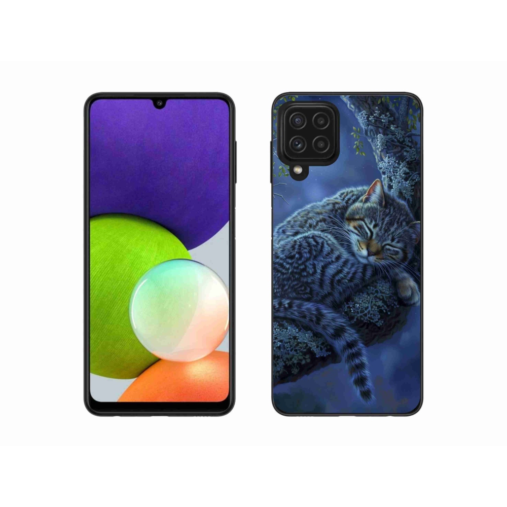 Gelový kryt mmCase na Samsung Galaxy A22 4G - spící kočka