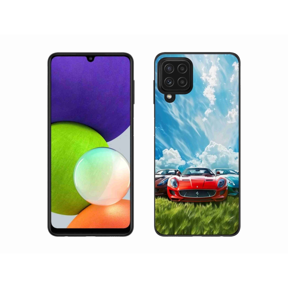 Gelový kryt mmCase na Samsung Galaxy A22 4G - sportovní vozy
