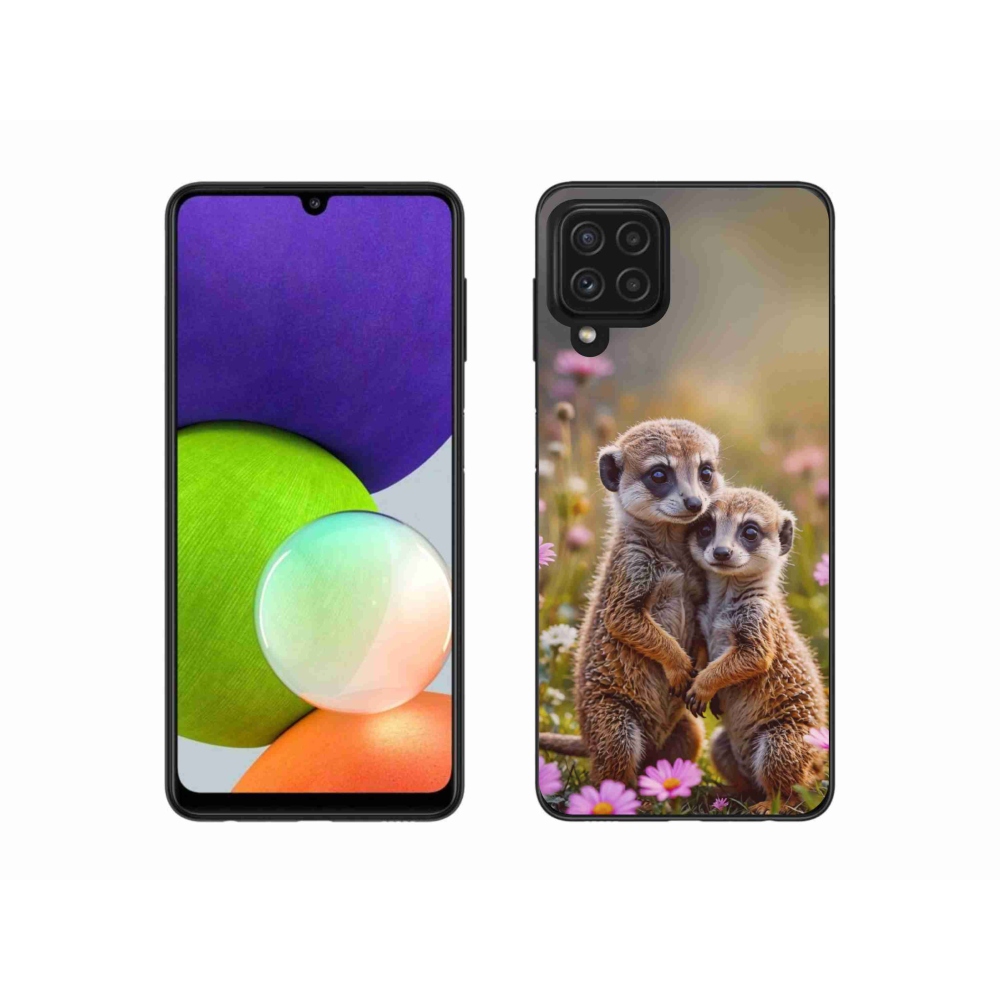 Gelový kryt mmCase na Samsung Galaxy A22 4G - surikatí duo