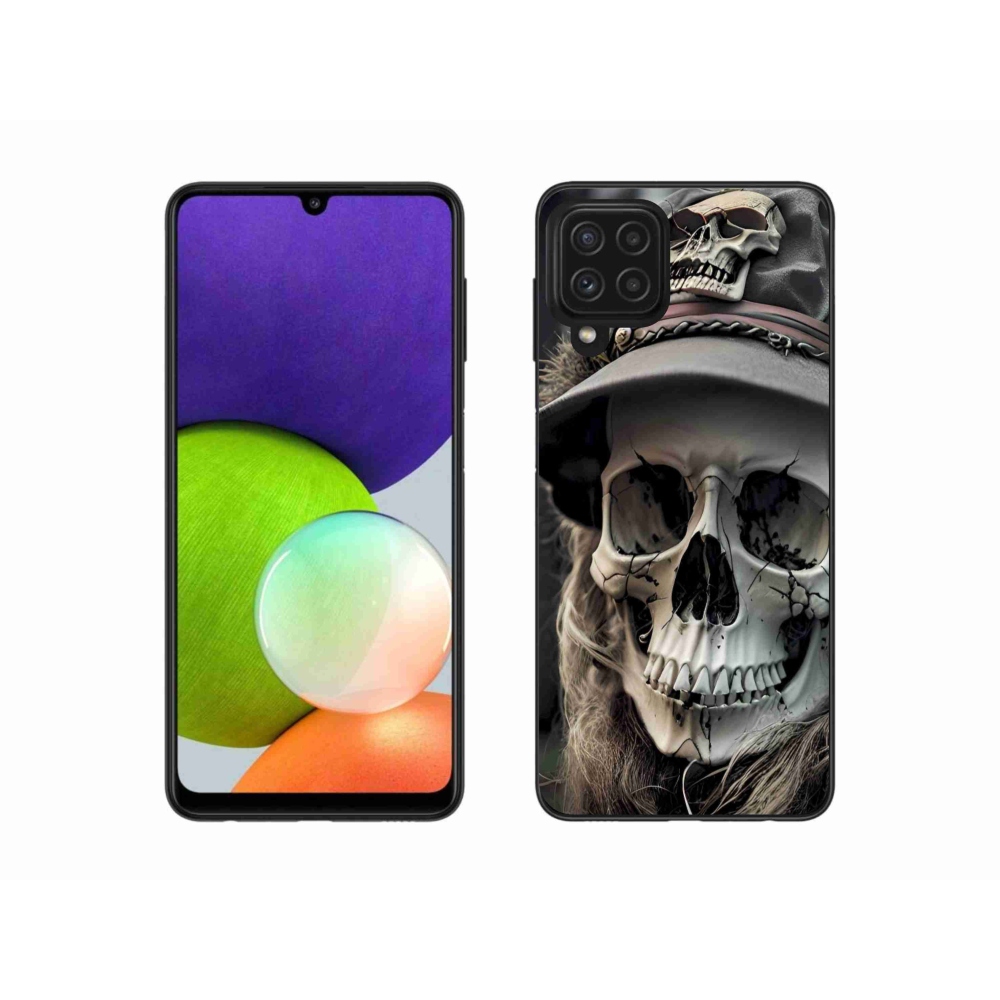Gelový kryt mmCase na Samsung Galaxy A22 4G - temná lebka