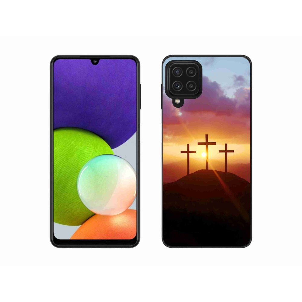 Gelový kryt mmCase na Samsung Galaxy A22 4G - tři kříže