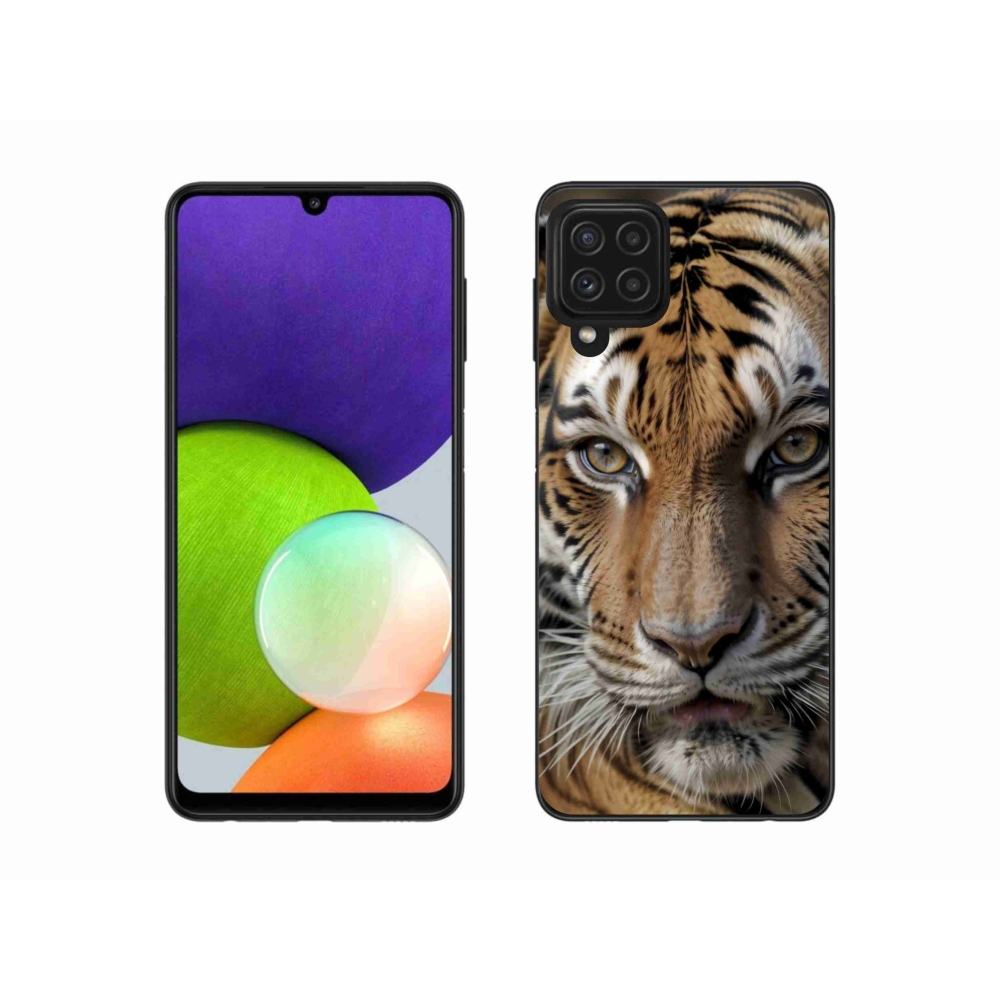 Gelový kryt mmCase na Samsung Galaxy A22 4G - tygří pohled