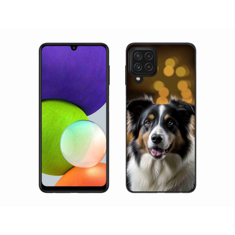 Gelový kryt mmCase na Samsung Galaxy A22 4G - usměvavý australský ovčák