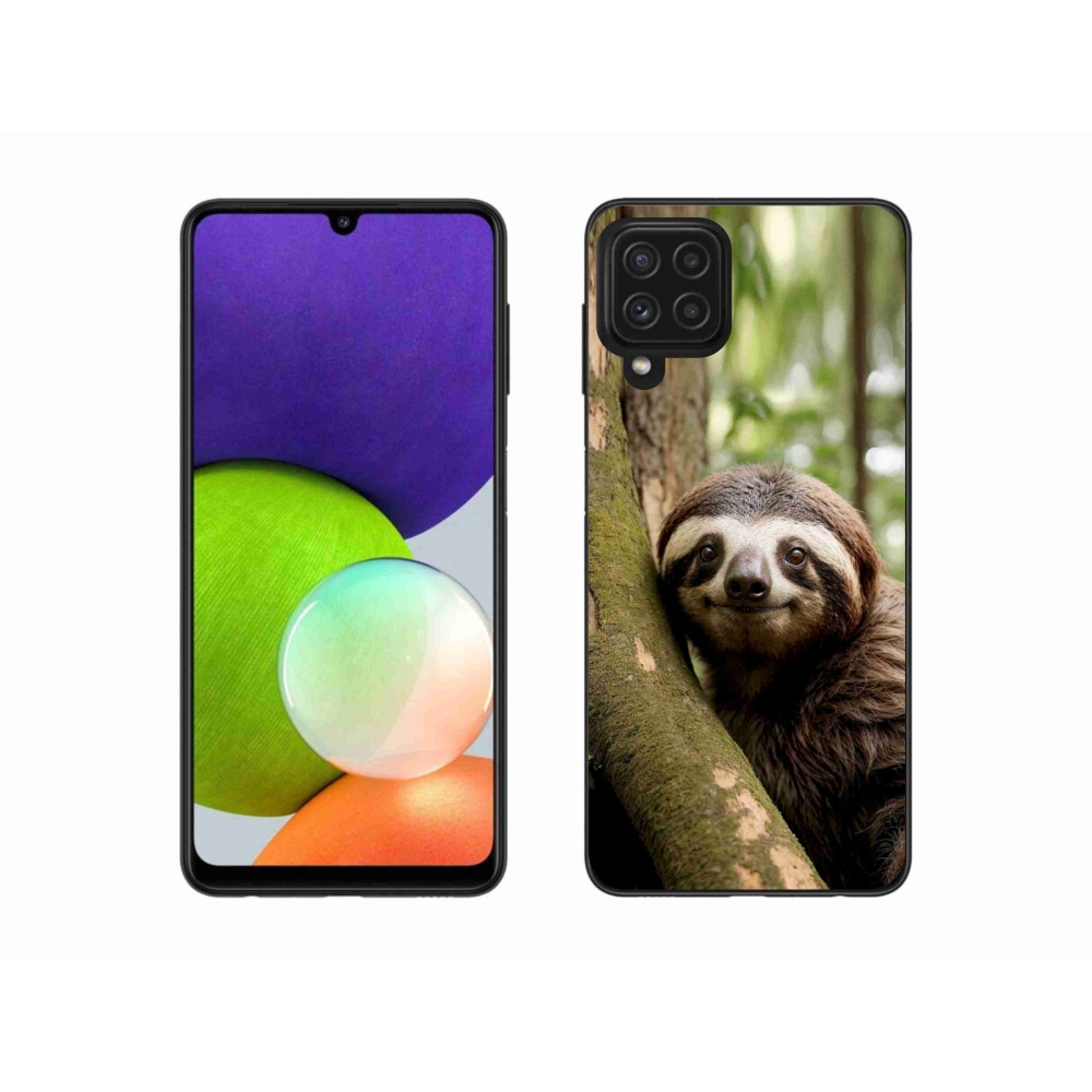 Gelový kryt mmCase na Samsung Galaxy A22 4G - usměvavý lenochod
