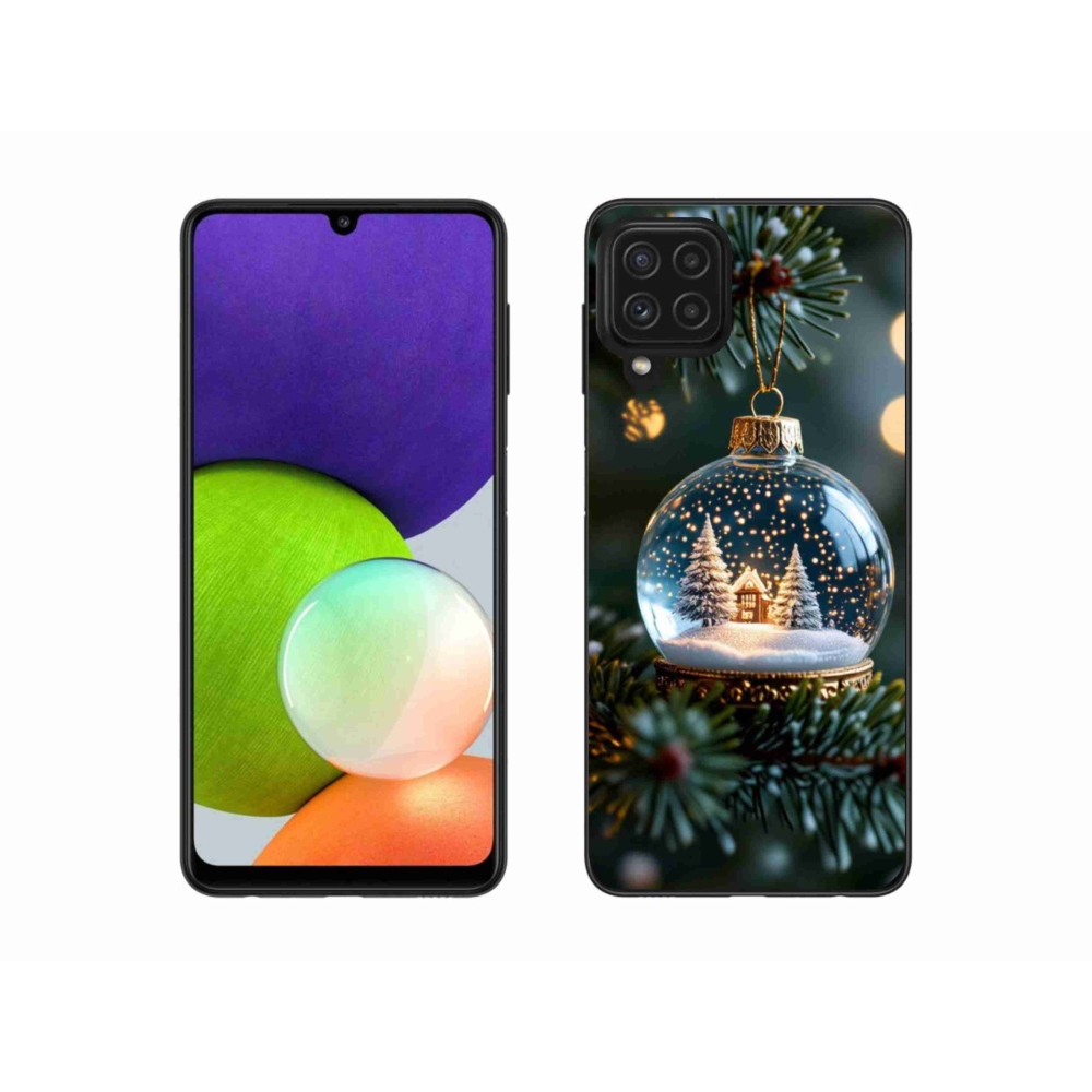 Gelový kryt mmCase na Samsung Galaxy A22 4G - vánoční koule 2