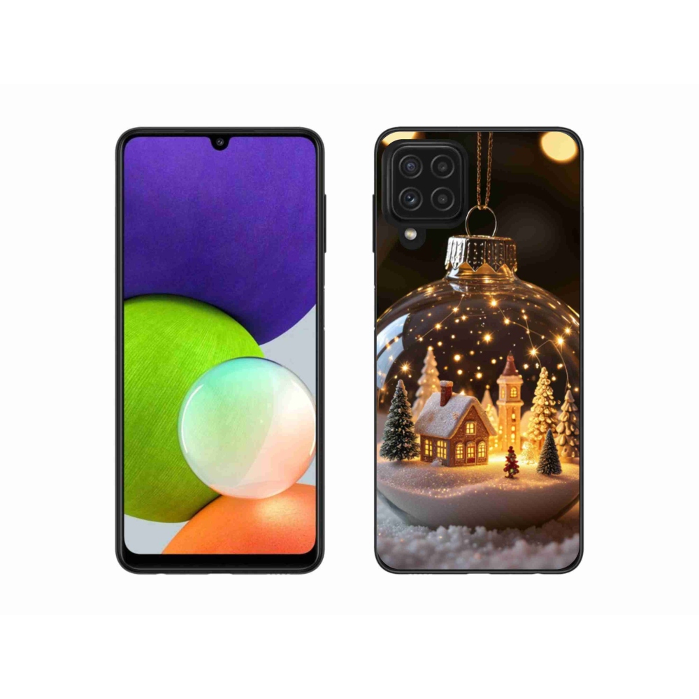 Gelový kryt mmCase na Samsung Galaxy A22 4G - vánoční koule 3