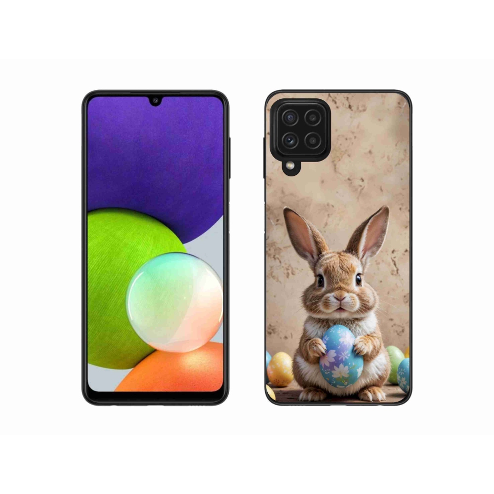 Gelový kryt mmCase na Samsung Galaxy A22 4G - velikonoční králíček