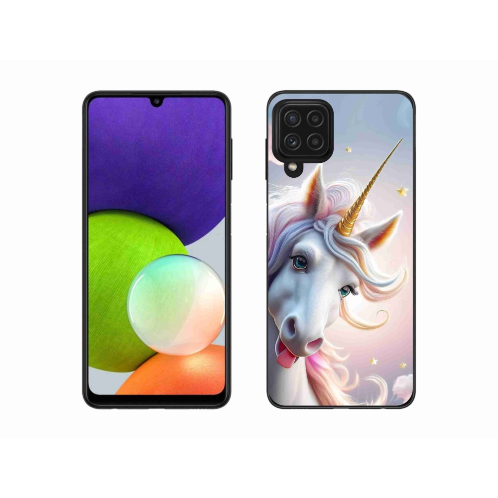 Gelový kryt mmCase na Samsung Galaxy A22 4G - veselý jednorožec
