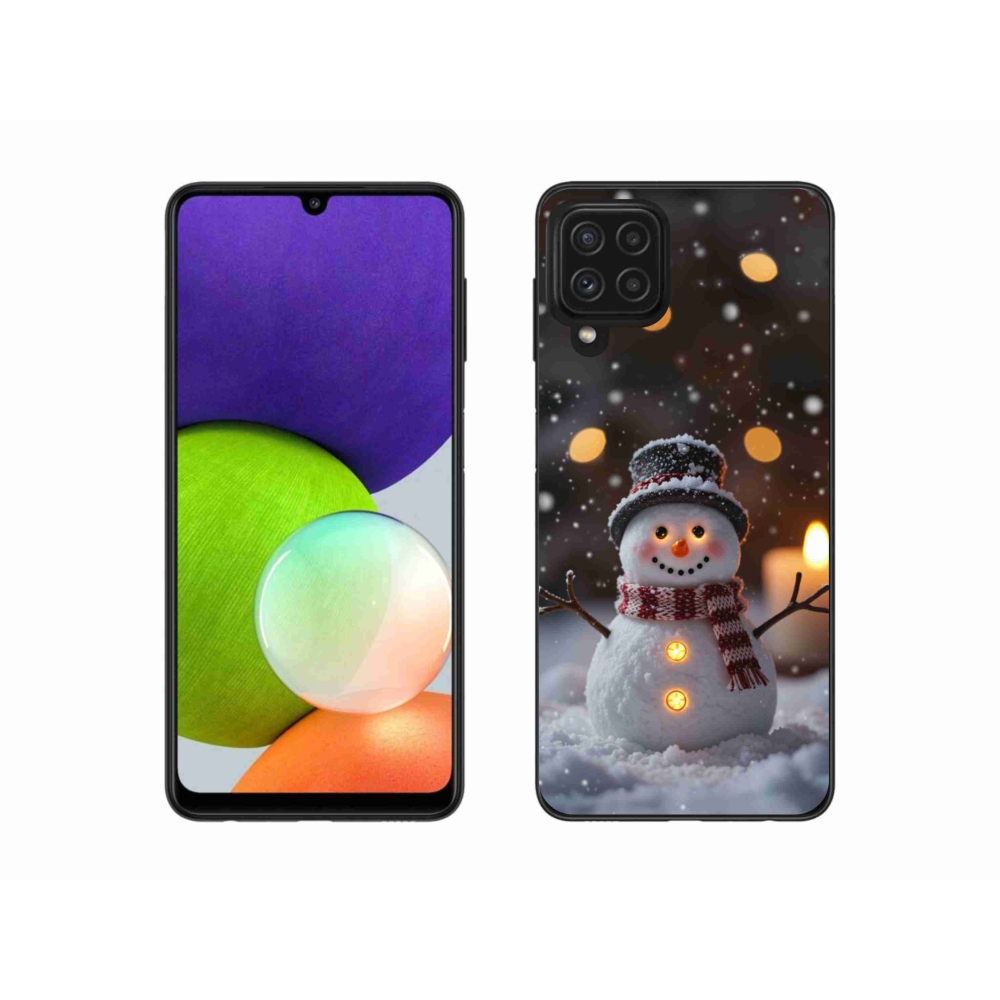Gelový kryt mmCase na Samsung Galaxy A22 4G - veselý sněhulák