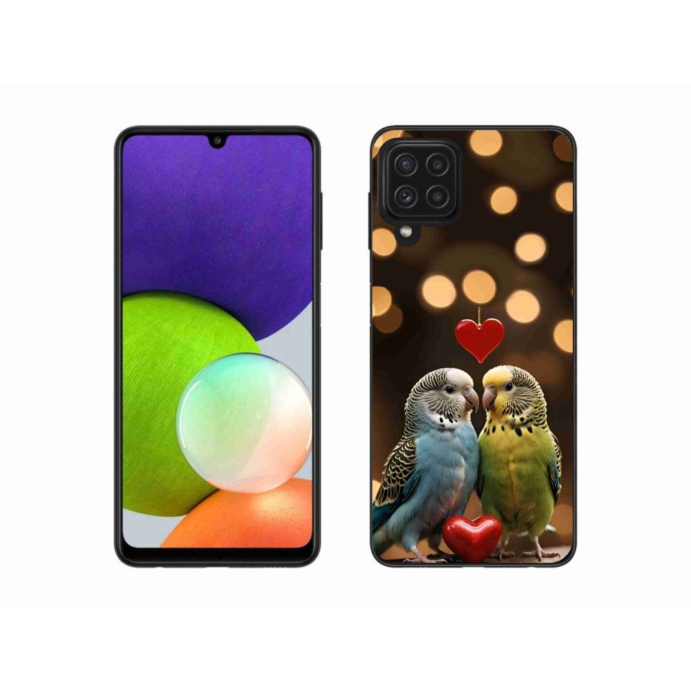 Gelový kryt mmCase na Samsung Galaxy A22 4G - zamilovaní papoušci