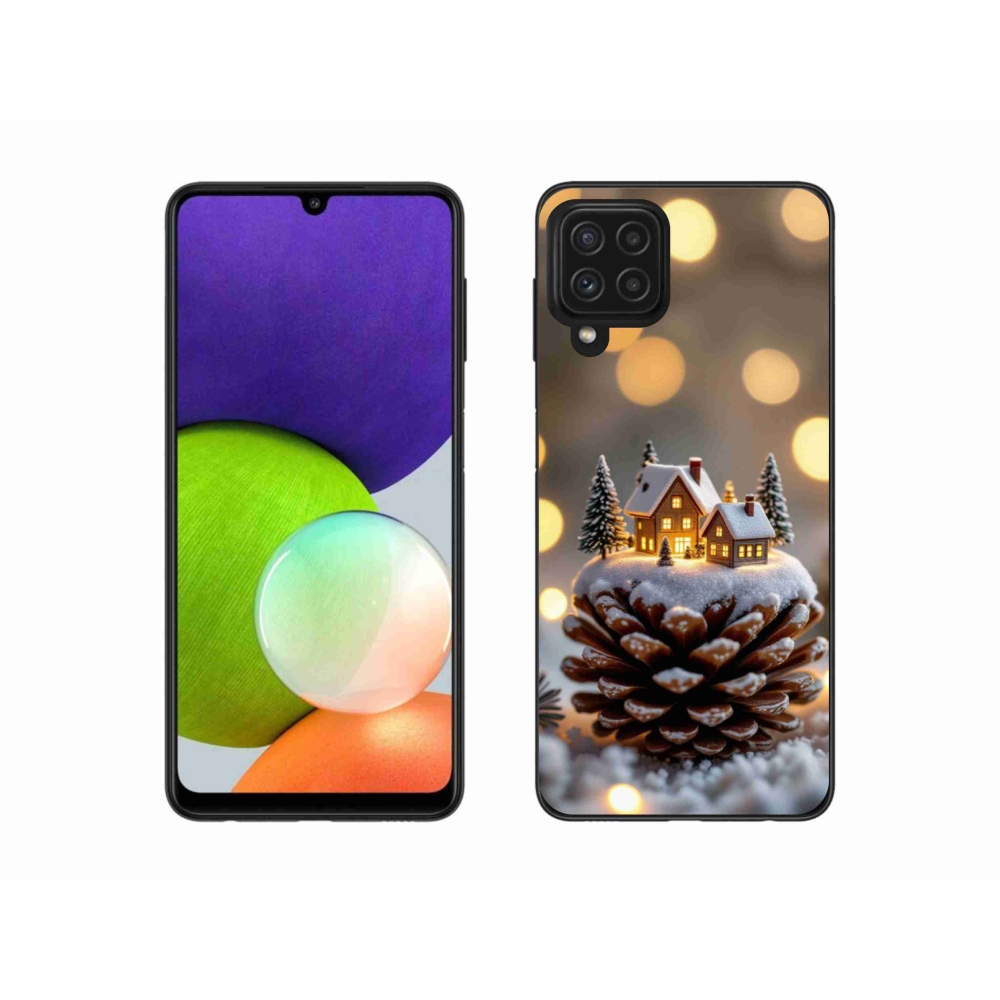 Gelový kryt mmCase na Samsung Galaxy A22 4G - zimní vesnička