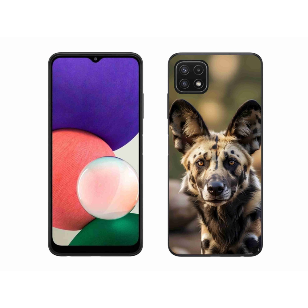Gelový kryt mmCase na Samsung Galaxy A22 5G - africký divoký pes